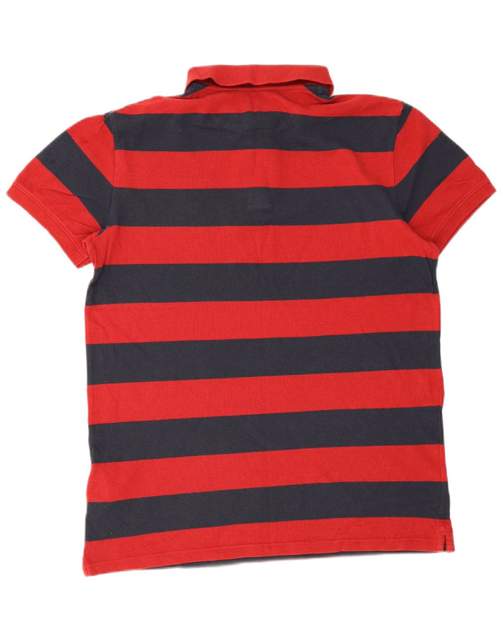 Timberland Mens Polo Shirt Large Red Striped Cotton