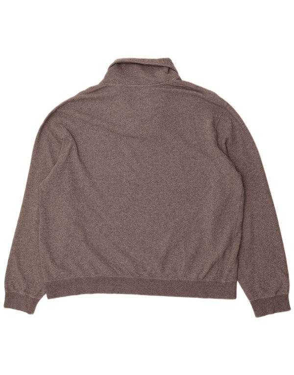 Orvis Mens Shawl Neck Sweatshirt Jumper XL Grey Cotton