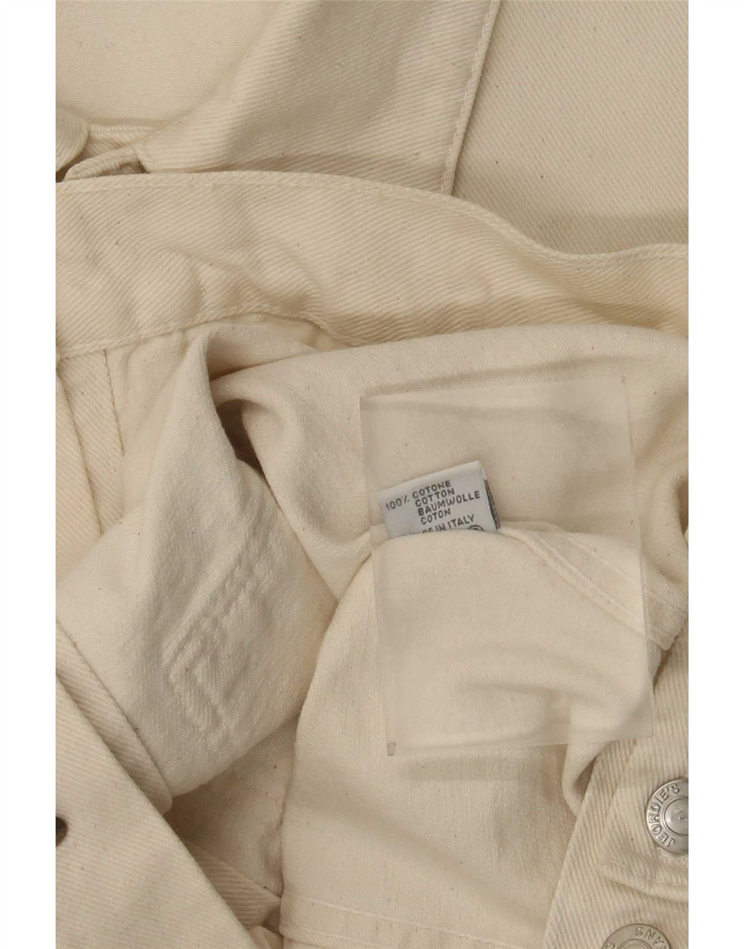 Vintage Womens Denim Jacket UK 20 2XL Off White Cotton