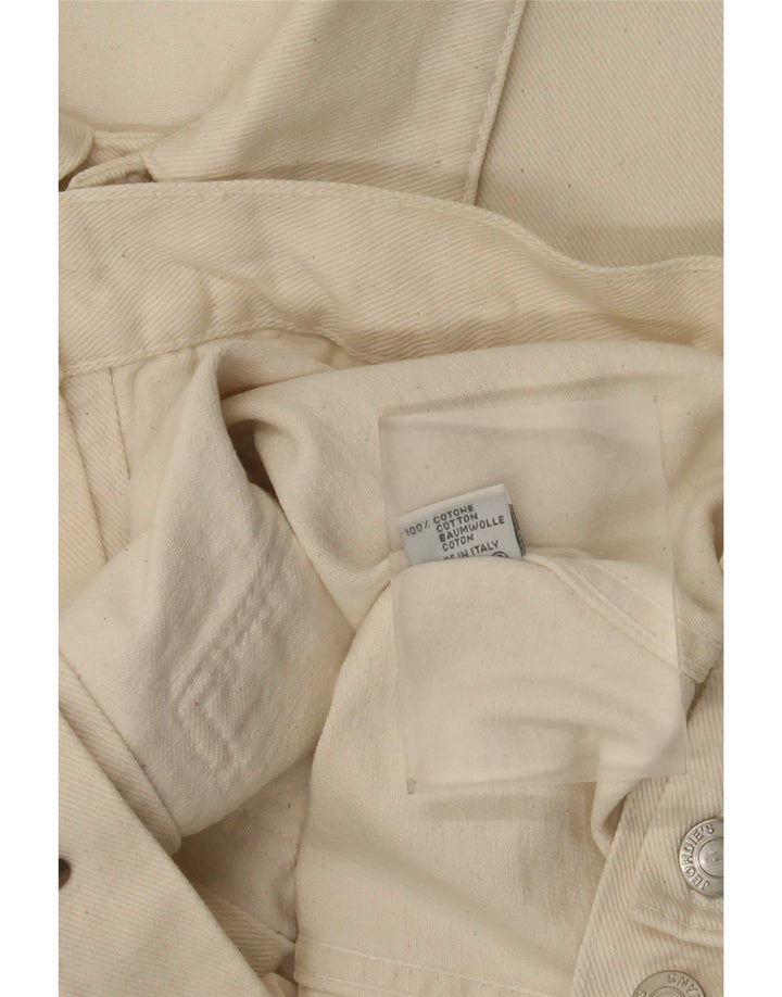Vintage Womens Denim Jacket UK 20 2XL Off White Cotton