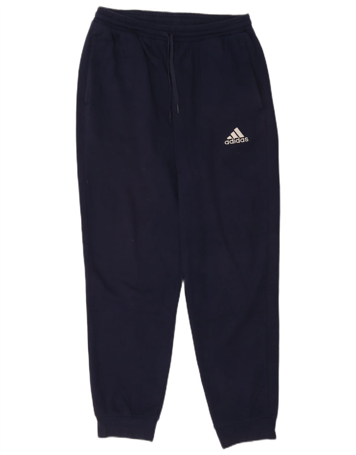 Adidas Mens Tracksuit Trousers Joggers Medium  Navy Blue Cotton