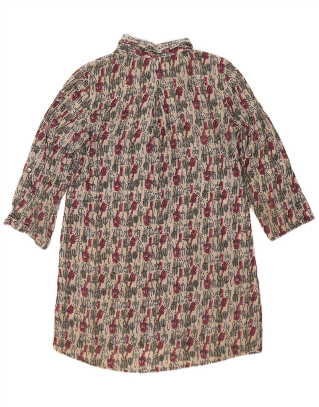 White Stuff Womens Abstract Pattern 3/4 Sleeve Shift Dress UK 8 Small