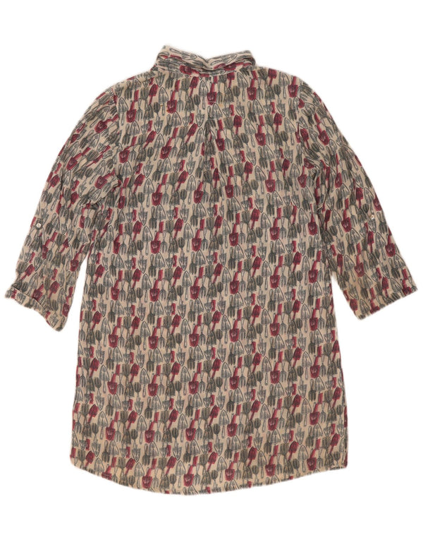 White Stuff Womens Abstract Pattern 3/4 Sleeve Shift Dress UK 8 Small
