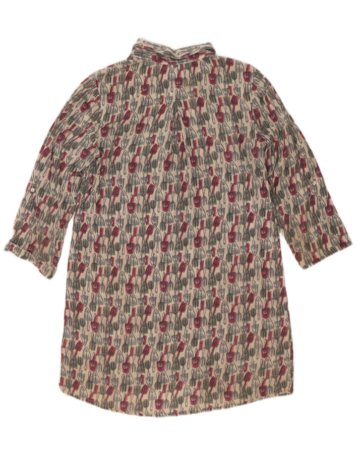 White Stuff Womens Abstract Pattern 3/4 Sleeve Shift Dress UK 8 Small