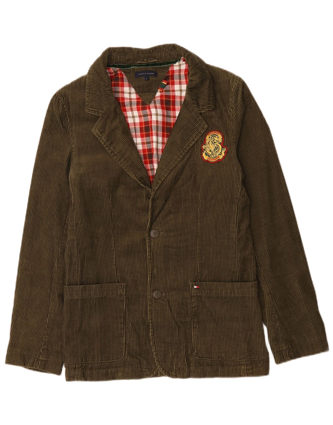 Tommy Hilfiger Boys 2 Button Corduroy Blazer Jacket 15-16 Years Khaki