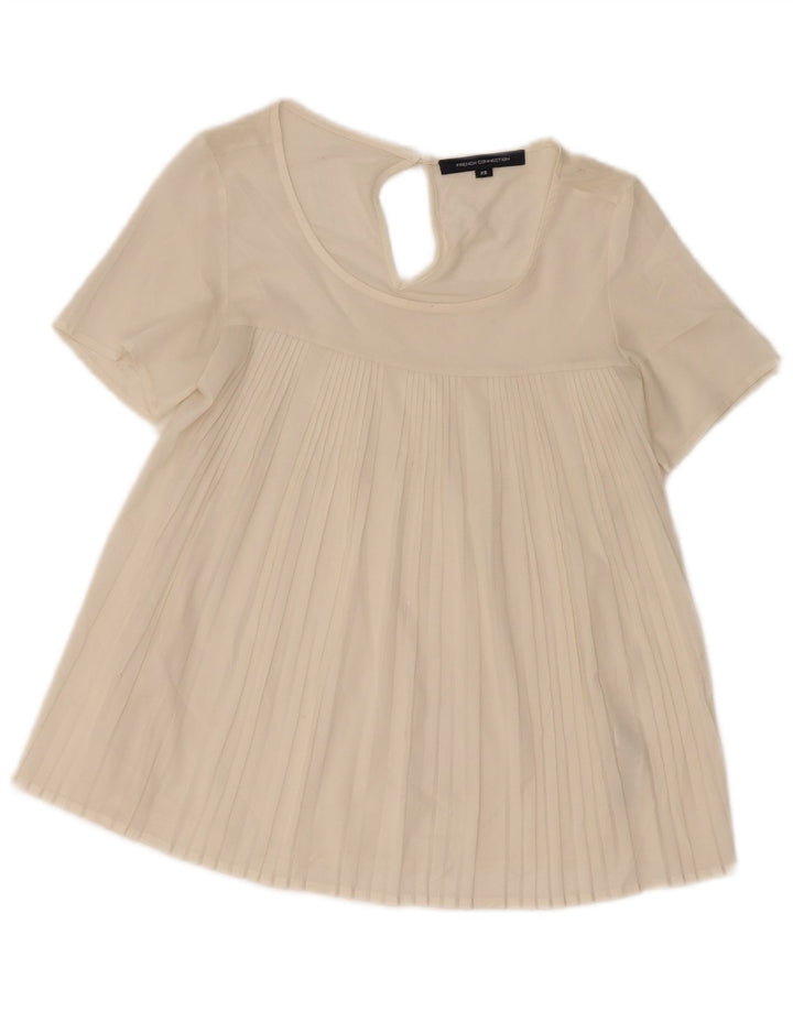 French Connection Womens Oversized Blouse Top UK 6 XS White Polyester