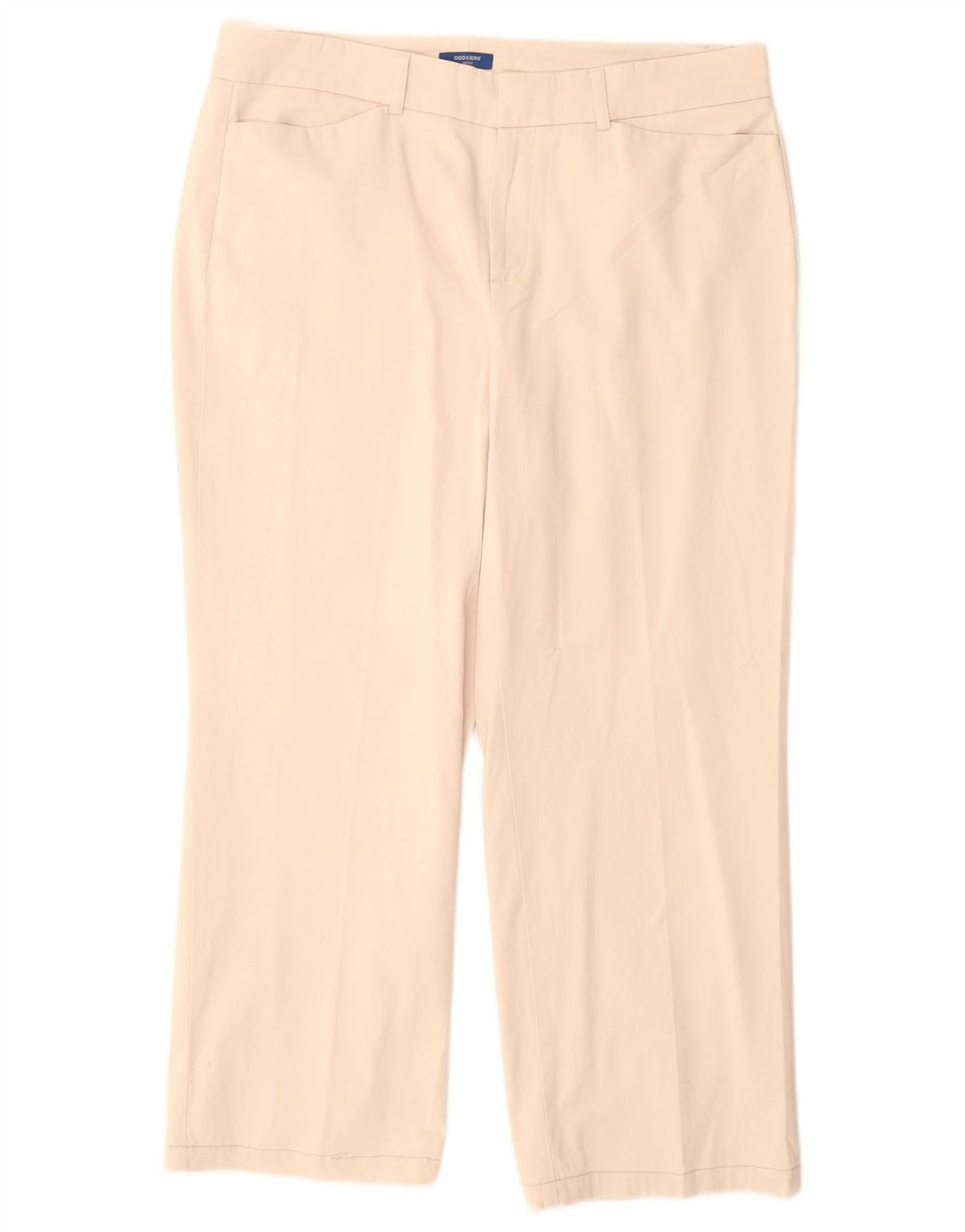 DOCKERS Womens Petite Crop Casual Trousers US 12 Large W34 L26 Beige