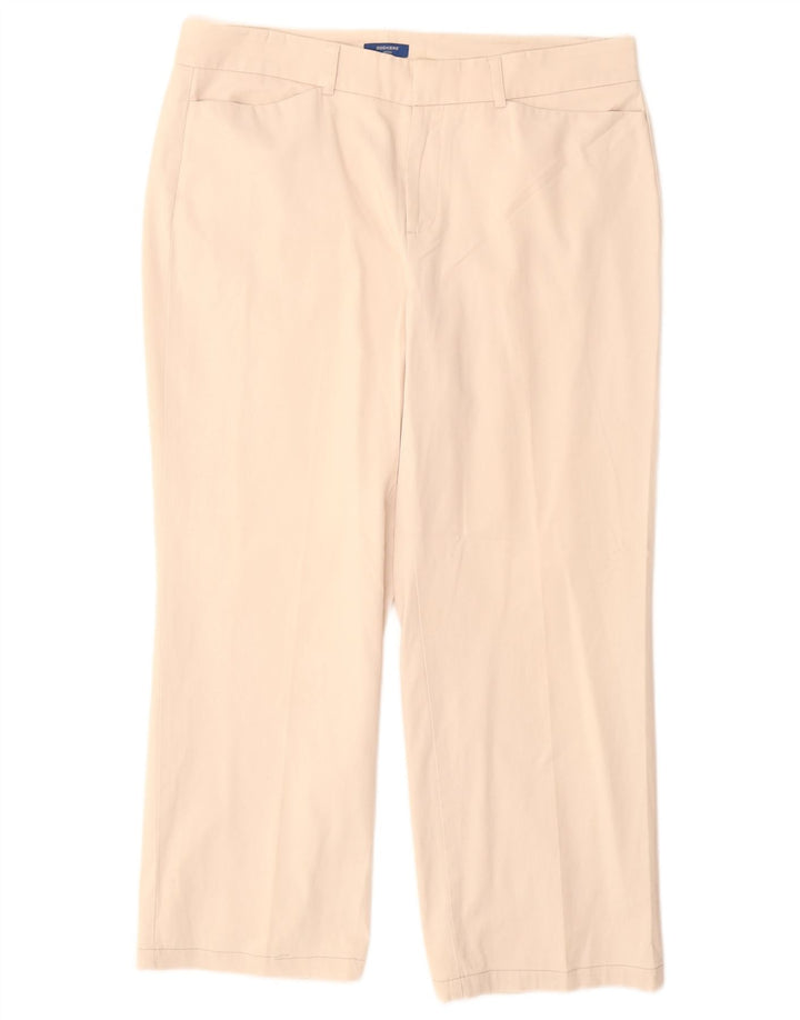 DOCKERS Womens Petite Crop Casual Trousers US 12 Large W34 L26 Beige