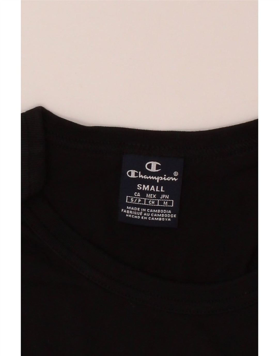 CHAMPION Mens Graphic T-Shirt Top Small Black Vintage Champion and Second-Hand Champion from Messina Hembry 