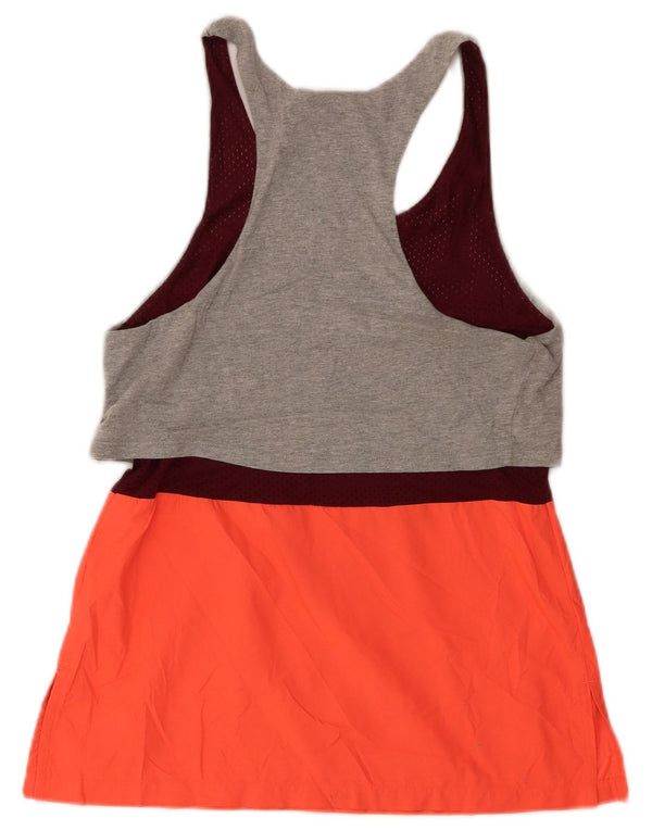 Nike Womens Track & Field Graphic Vest Top UK 10 Small Grey Colourblock