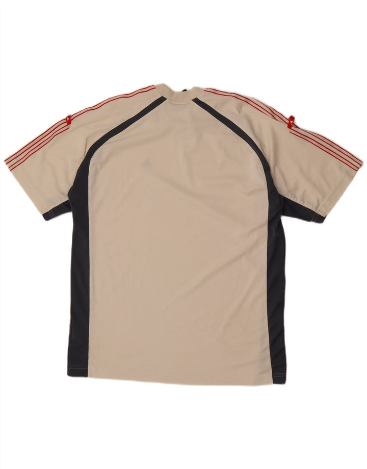 Adidas Mens T-Shirt Top Medium Beige Colourblock Polyester