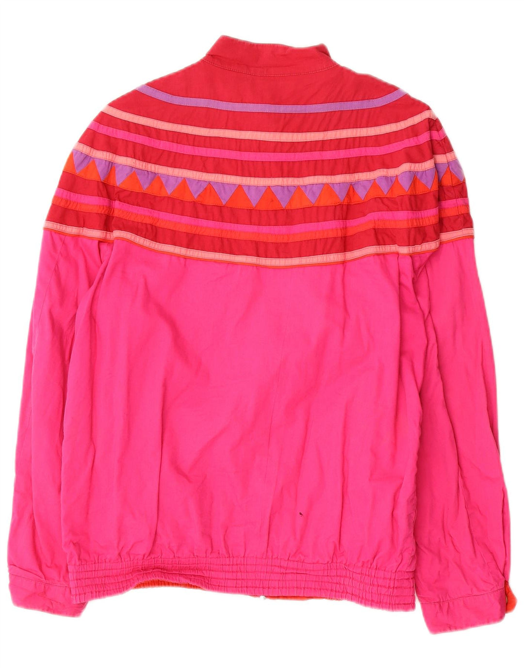 Vintage Womens Reversible Bomber Jacket UK 12 Medium Pink Geometric