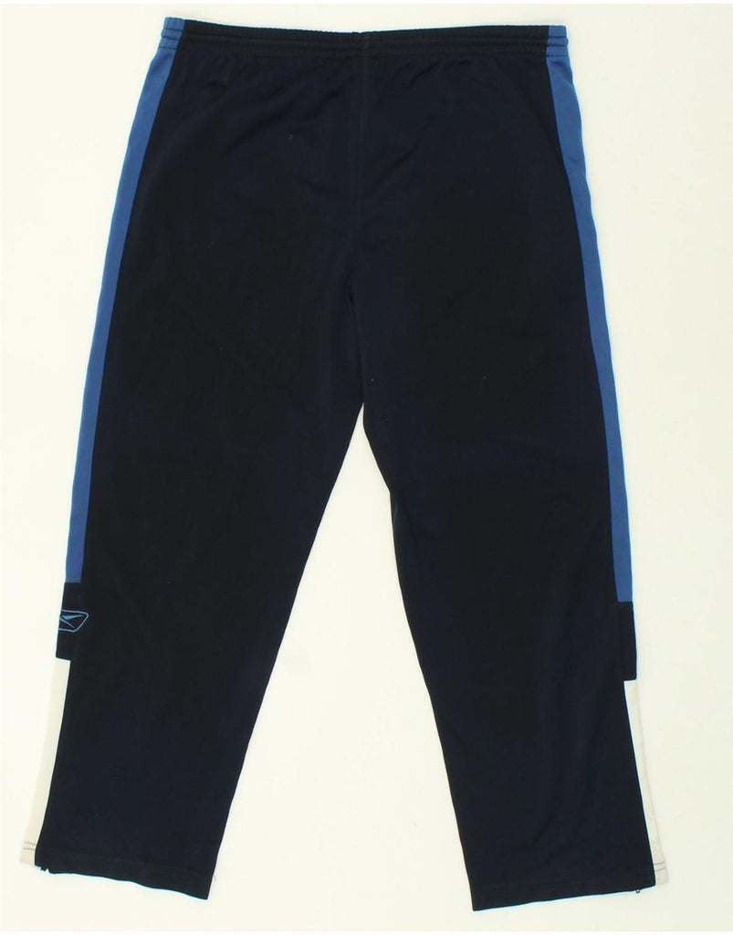 REEBOK Mens Tracksuit Trousers Large Navy Blue Colourblock Polyester Vintage Reebok and Second-Hand Reebok from Messina Hembry 