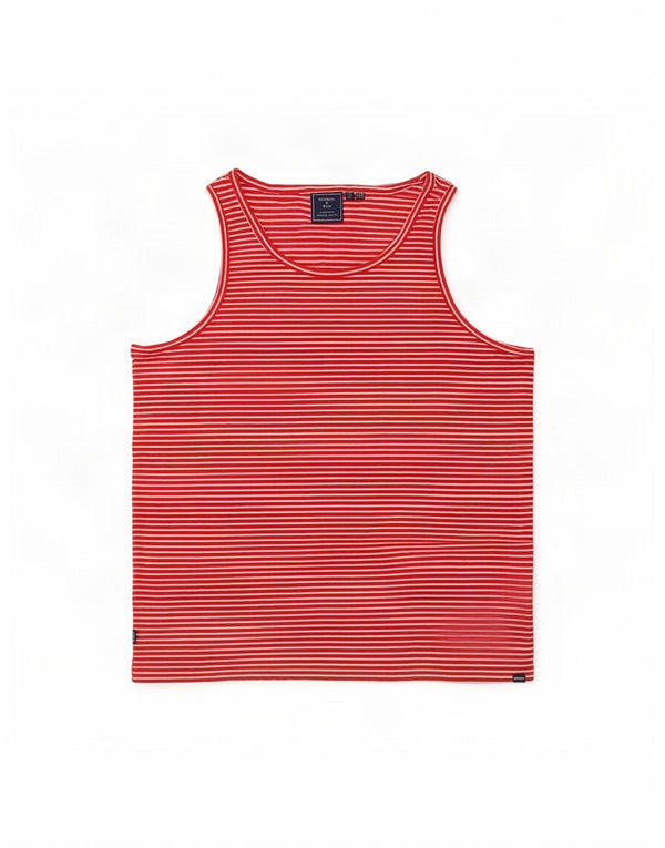 Superdry Womens Vest Top UK 14 Large Red Striped Cotton