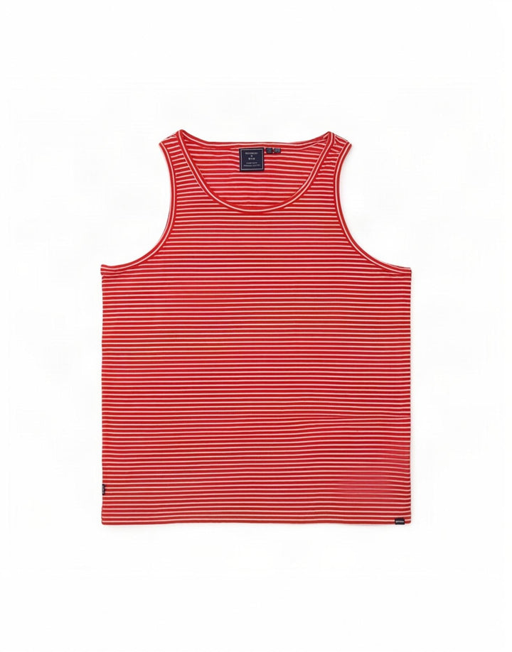 Superdry Womens Vest Top UK 14 Large Red Striped Cotton