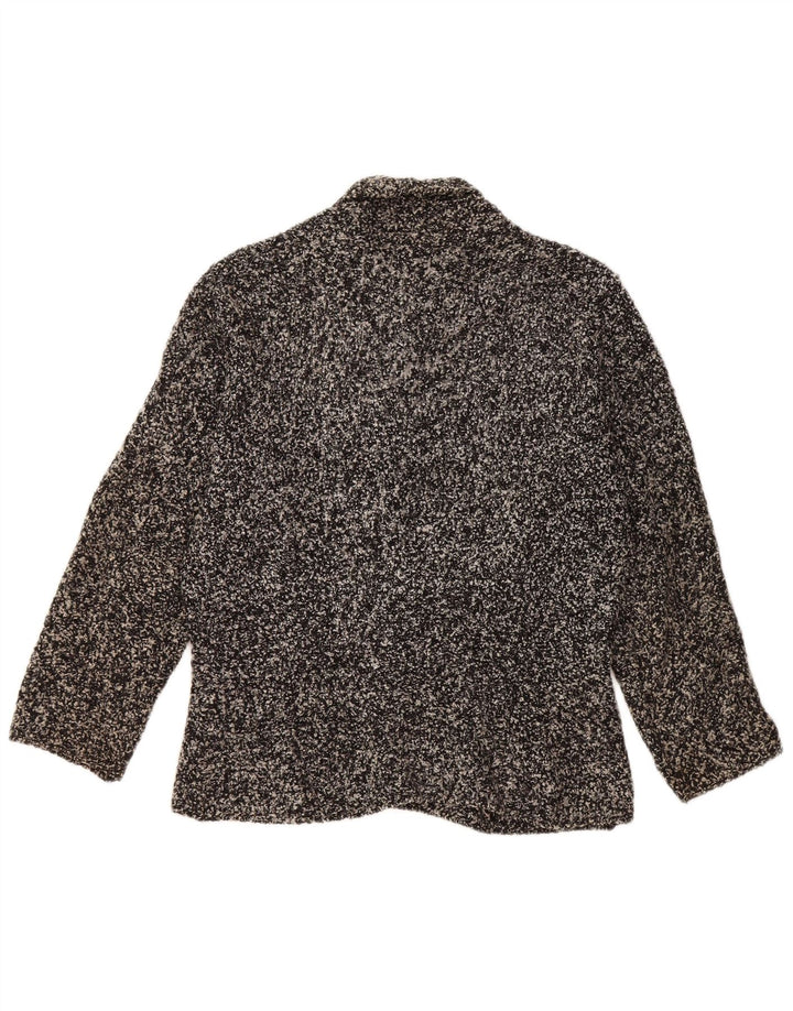 MARKS & SPENCER Womens Cardigan Sweater UK 12 Medium Black Flecked Acrylic