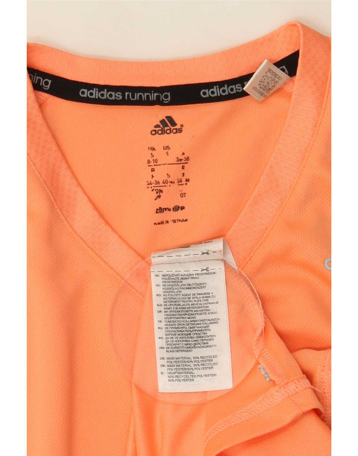 Adidas Womens Climalite T-Shirt Top UK 8/10 Small Orange Polyester