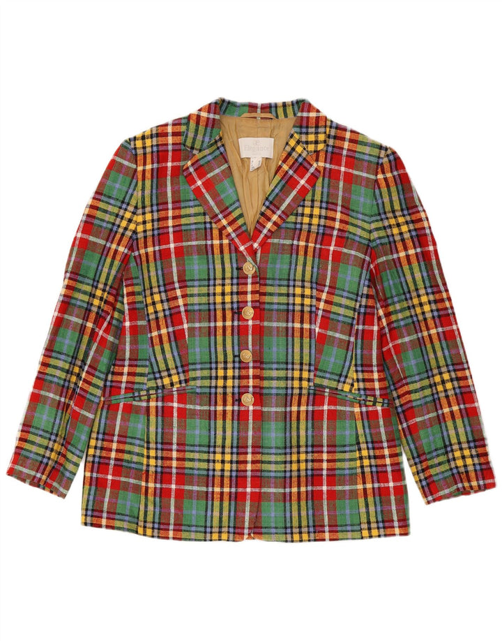 Elegance Paris Womens Blazer Jacket UK 16 Large Multicoloured Check