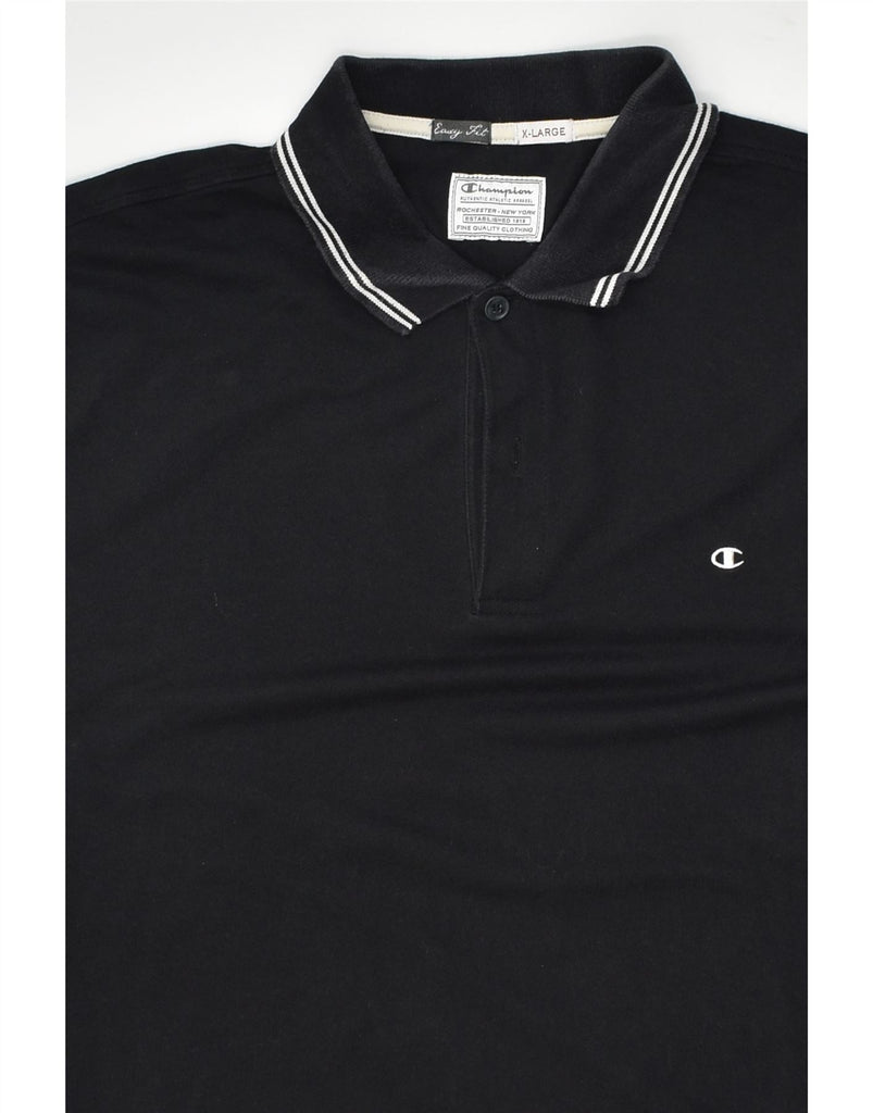 CHAMPION Mens Polo Shirt XL Black Cotton | Vintage Champion | Thrift | Second-Hand Champion | Used Clothing | Messina Hembry 