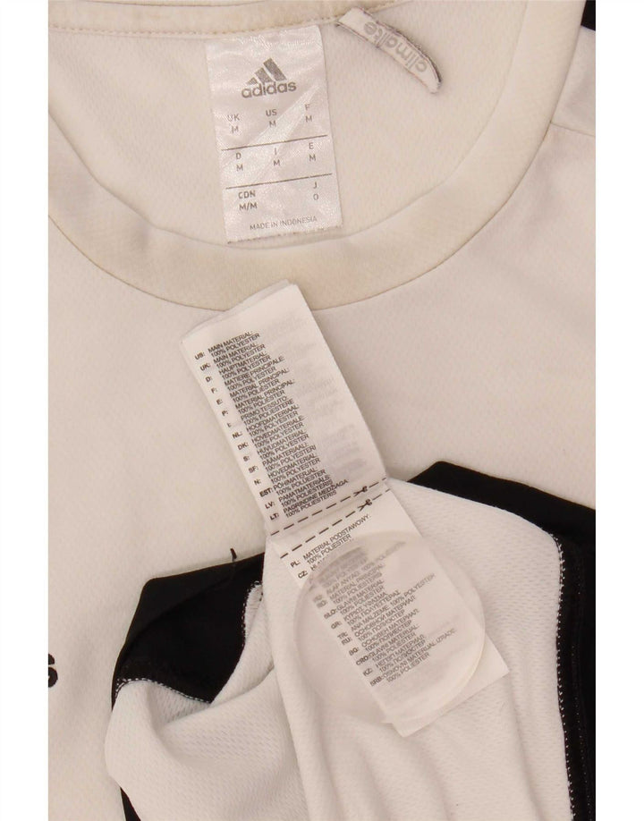 Adidas Mens Climalite T-Shirt Top Medium White Colourblock Polyester