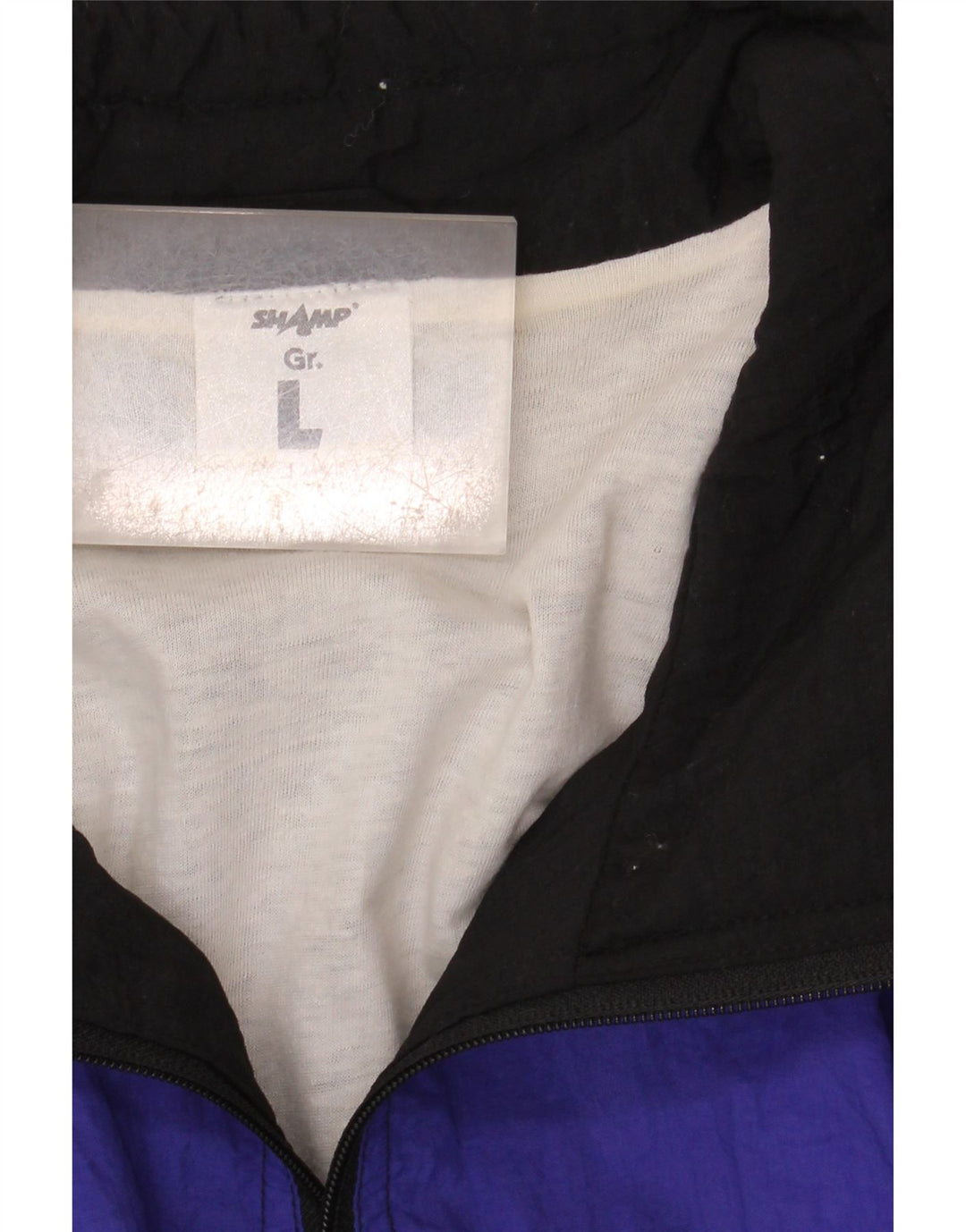 Shamp Mens Tracksuit Top Jacket Large Black Colourblock Polyamide