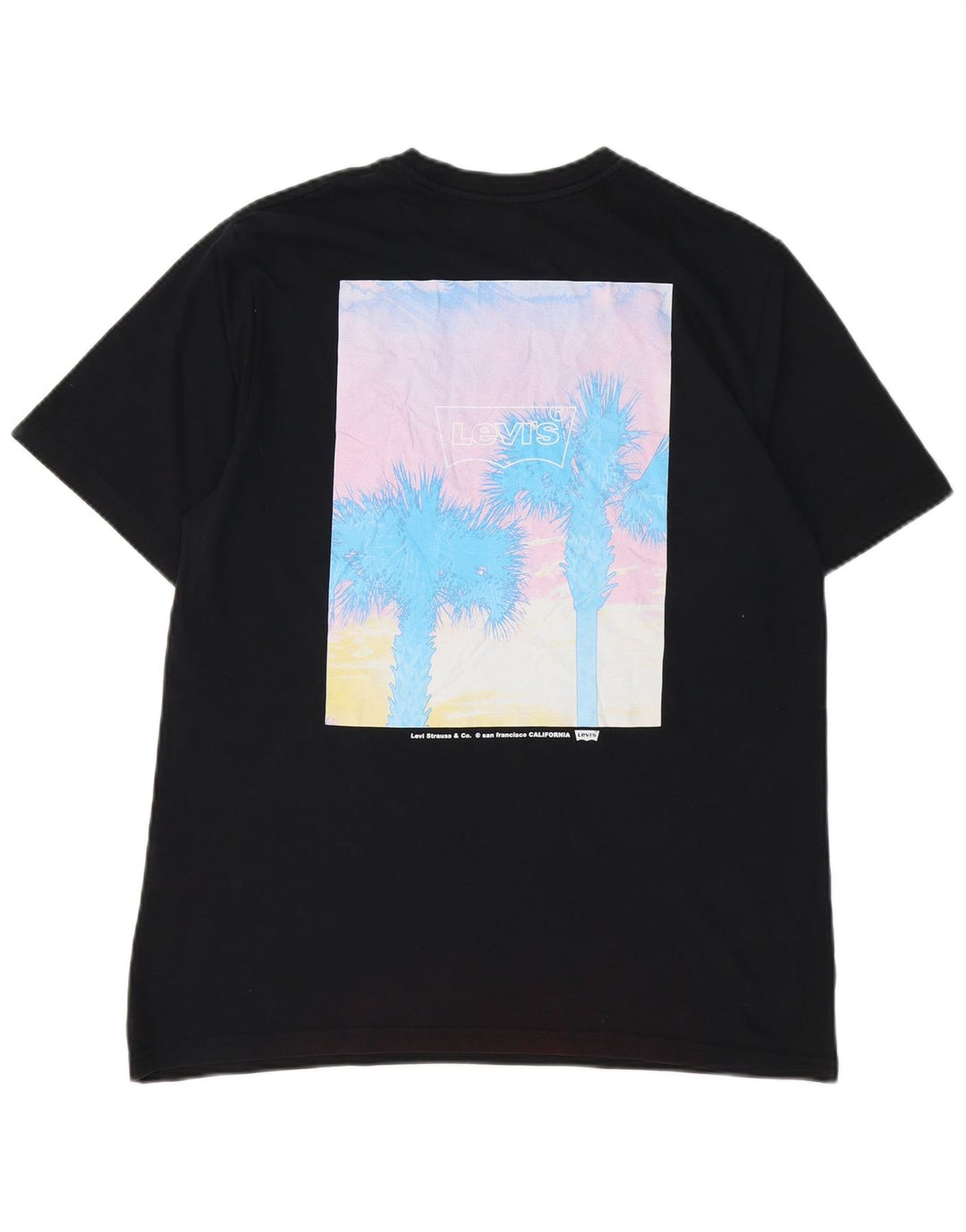 LEVI'S Mens Relaxed Fit Graphic T-Shirt Top Medium Black Cotton