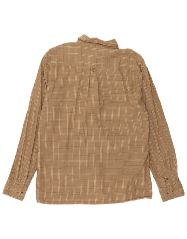Lee Mens Flannel Shirt Large Beige Check Cotton