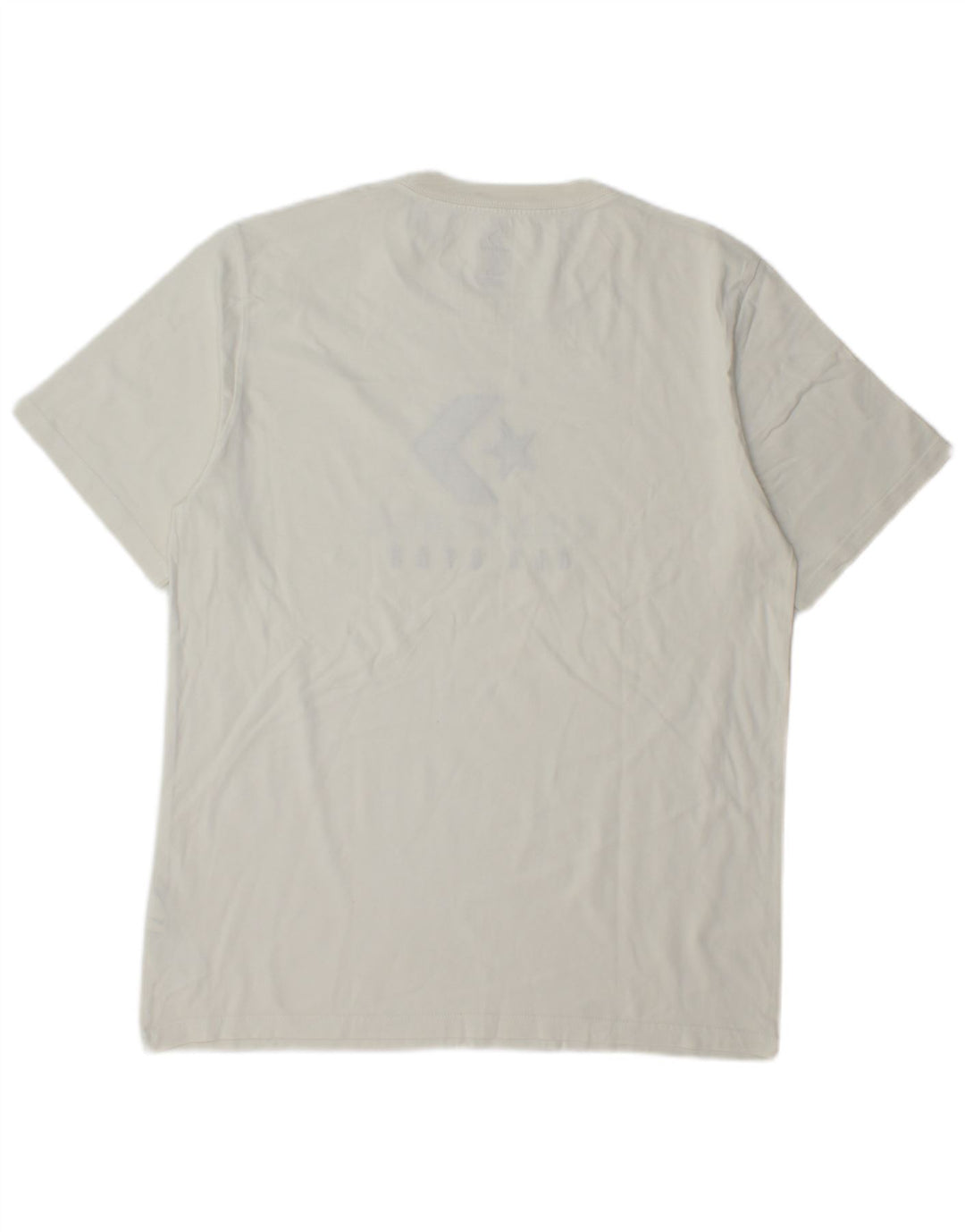 CONVERSE Mens Graphic T-Shirt Top Medium Off White Cotton