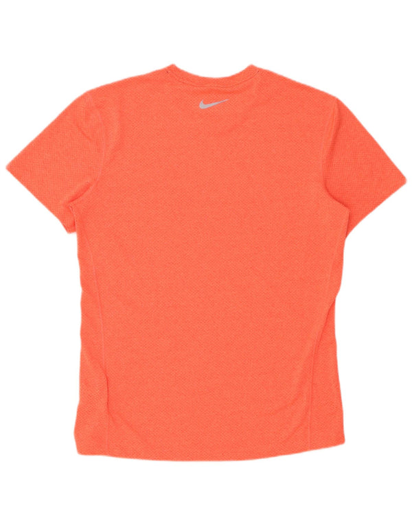 Nike Mens Dri Fit T-Shirt Top Medium Orange Polyester