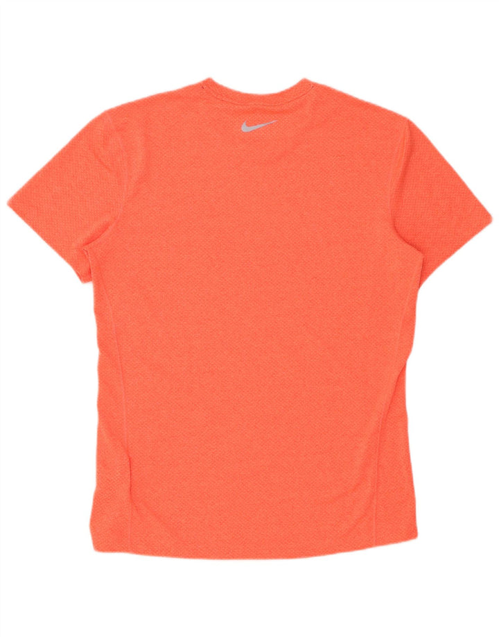 Nike Mens Dri Fit T-Shirt Top Medium Orange Polyester