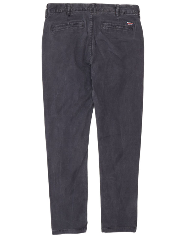 Superdry Mens Slim Chino Trousers W32 L30 Navy Blue Cotton
