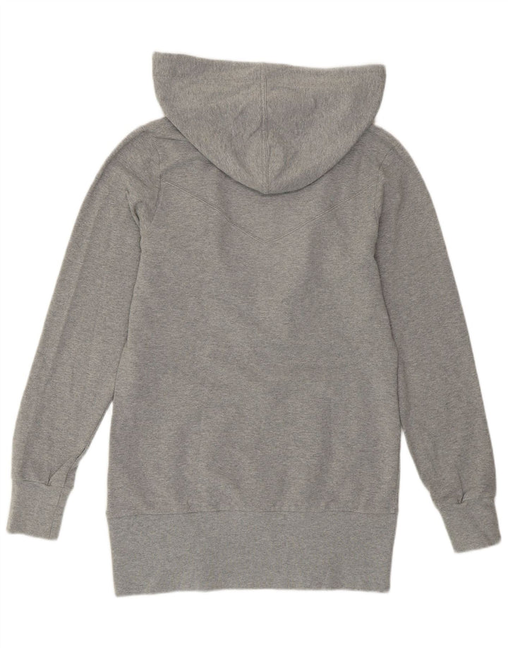 Nike Womens Hoodie Jumper UK 10/12 Medium Grey Cotton