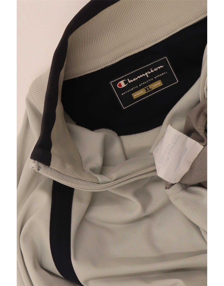Champion Mens Tracksuit Top Jacket XL White Colourblock Polyester