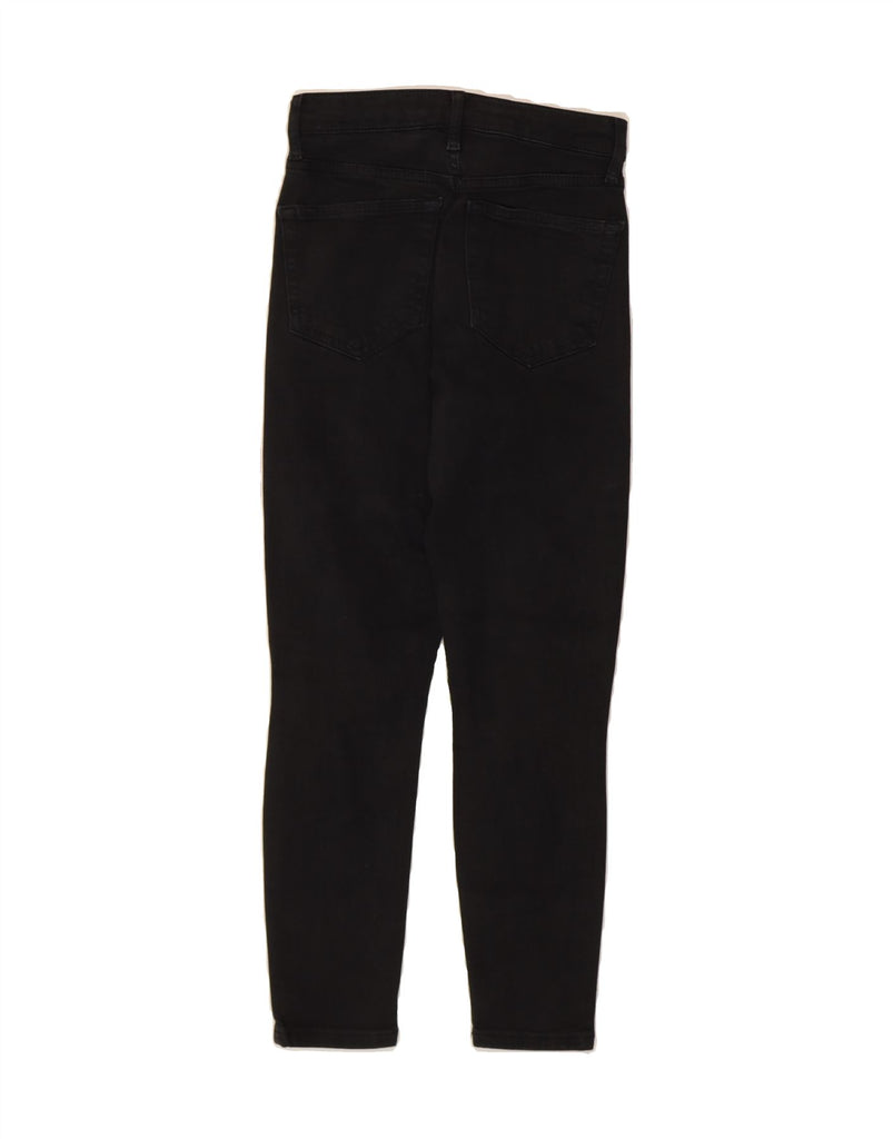 TOPSHOP Womens Jamie Crop Distressed Skinny Jeans W25 L24 Black Cotton Vintage Topshop and Second-Hand Topshop from Messina Hembry 