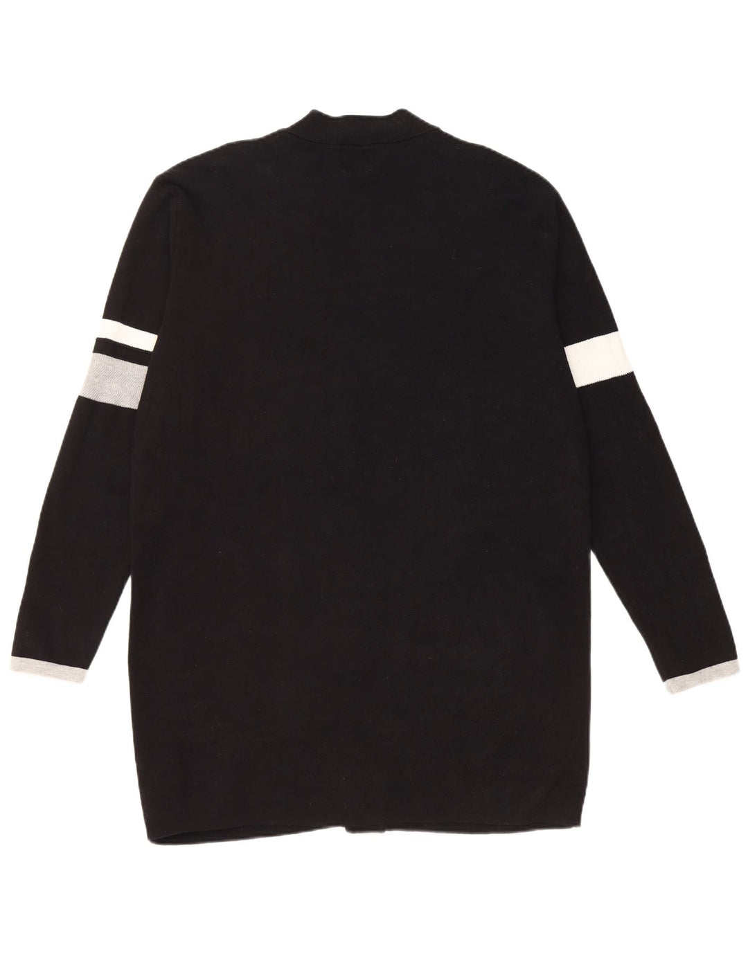 Zara Womens Longline Cardigan Sweater EU 42 Large Black Colourblock Cotton