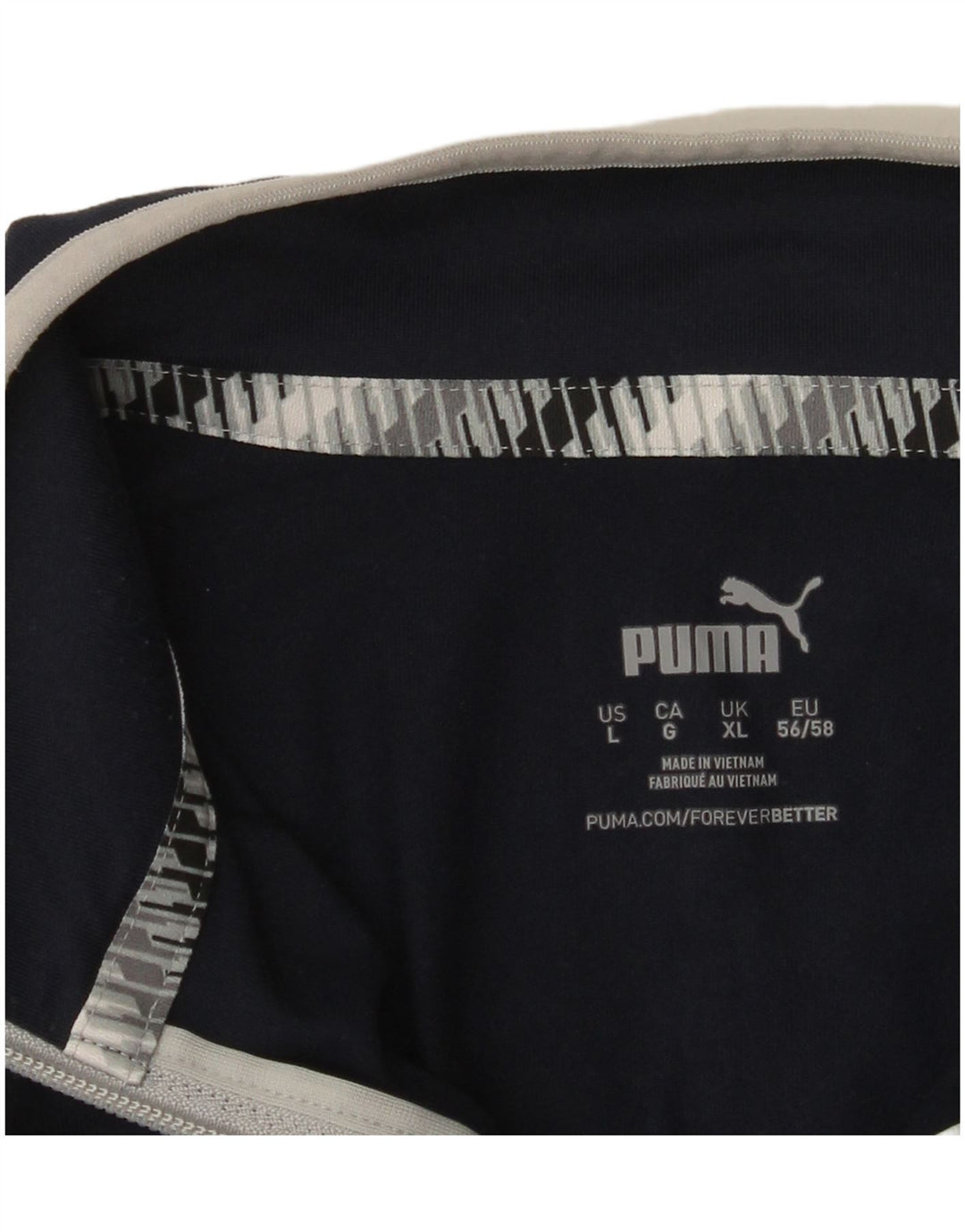 Puma Mens Zip Neck Pullover Tracksuit Top XL Navy Blue Colourblock