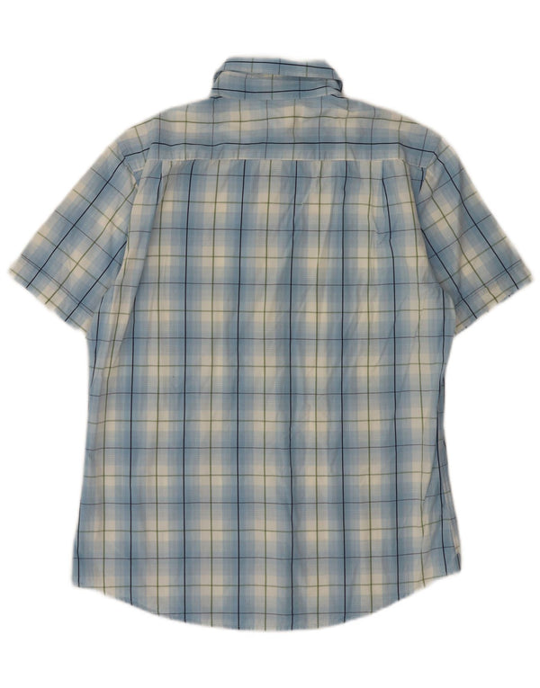 Dickies Mens Short Sleeve Shirt Large Blue Check Cotton