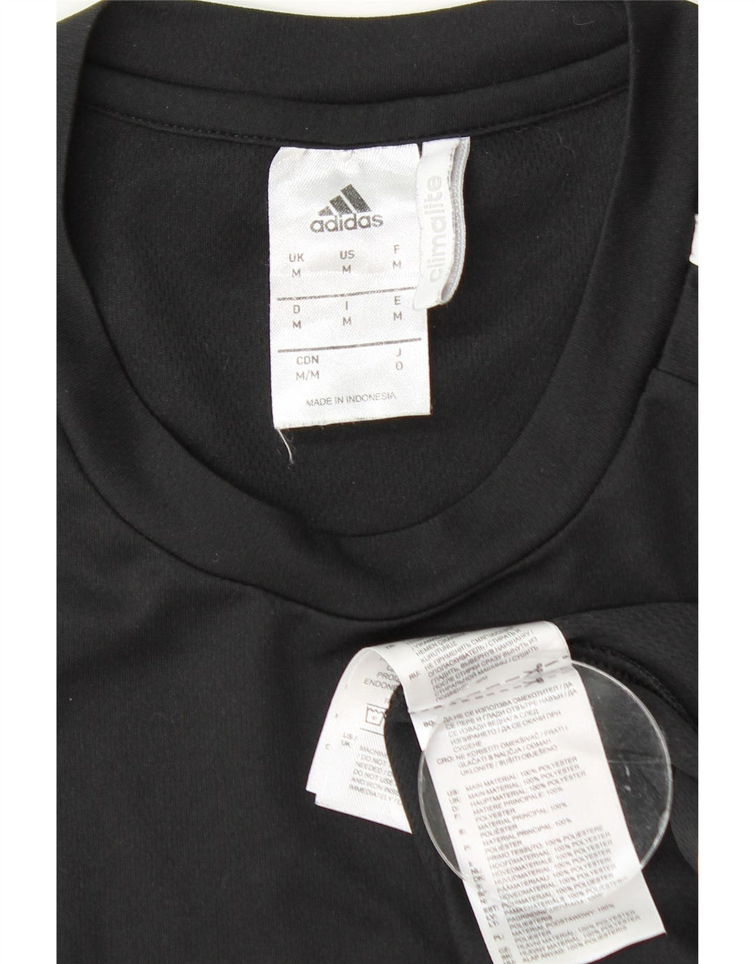 Adidas Mens Climalite T-Shirt Top Medium Black Polyester