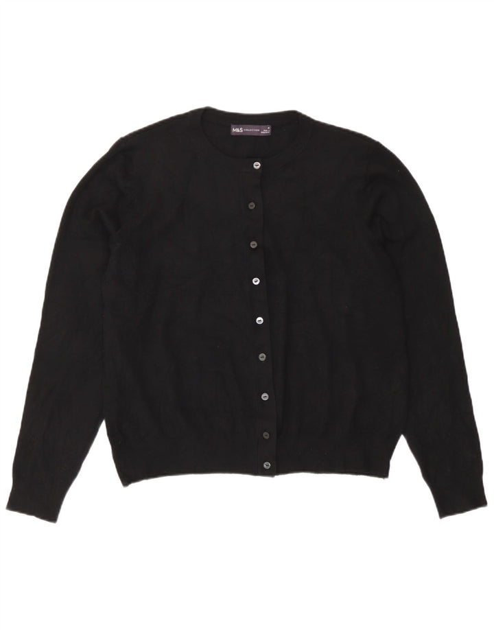 Marks & Spencer Womens Cardigan Sweater UK 16 Large Black Viscose