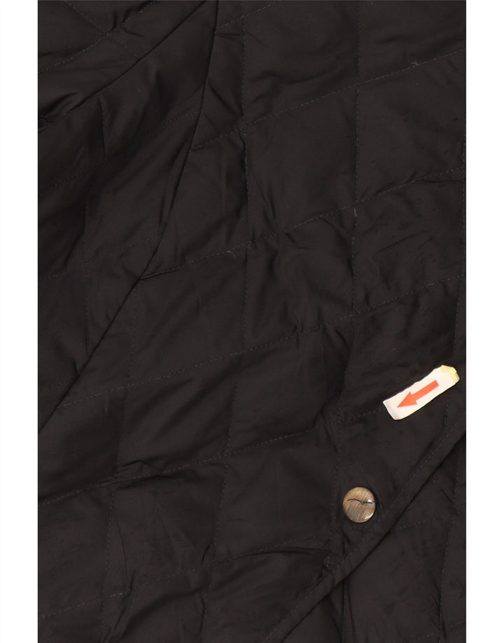 Eddie Bauer Womens Quilted Jacket UK 14 Medium Black Polyester