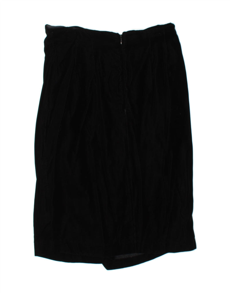 ANNE KLEIN Womens Straight Skirt US 12 Large W30 Black Acetate Vintage Anne Klein and Second-Hand Anne Klein from Messina Hembry 