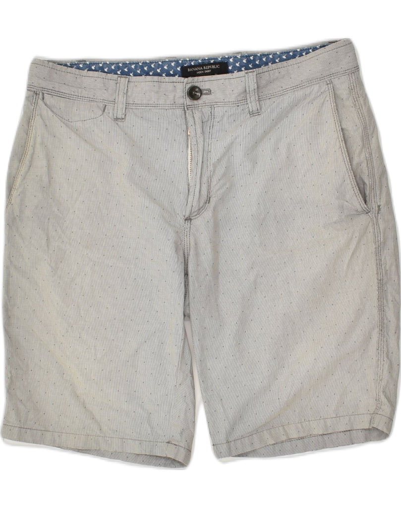 BANANA REPUBLIC Mens Aiden Chino Shorts W30 Medium Grey Spotted | Vintage Banana Republic | Thrift | Second-Hand Banana Republic | Used Clothing | Messina Hembry 