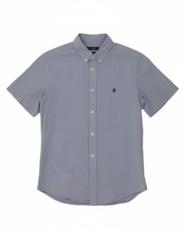 FRENCH CONNECTION Mens Short Sleeve Shirt Medium Blue Cotton