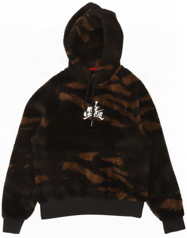Jordan Mens Graphic Fleece Hoodie Jumper Small Brown Polyester
