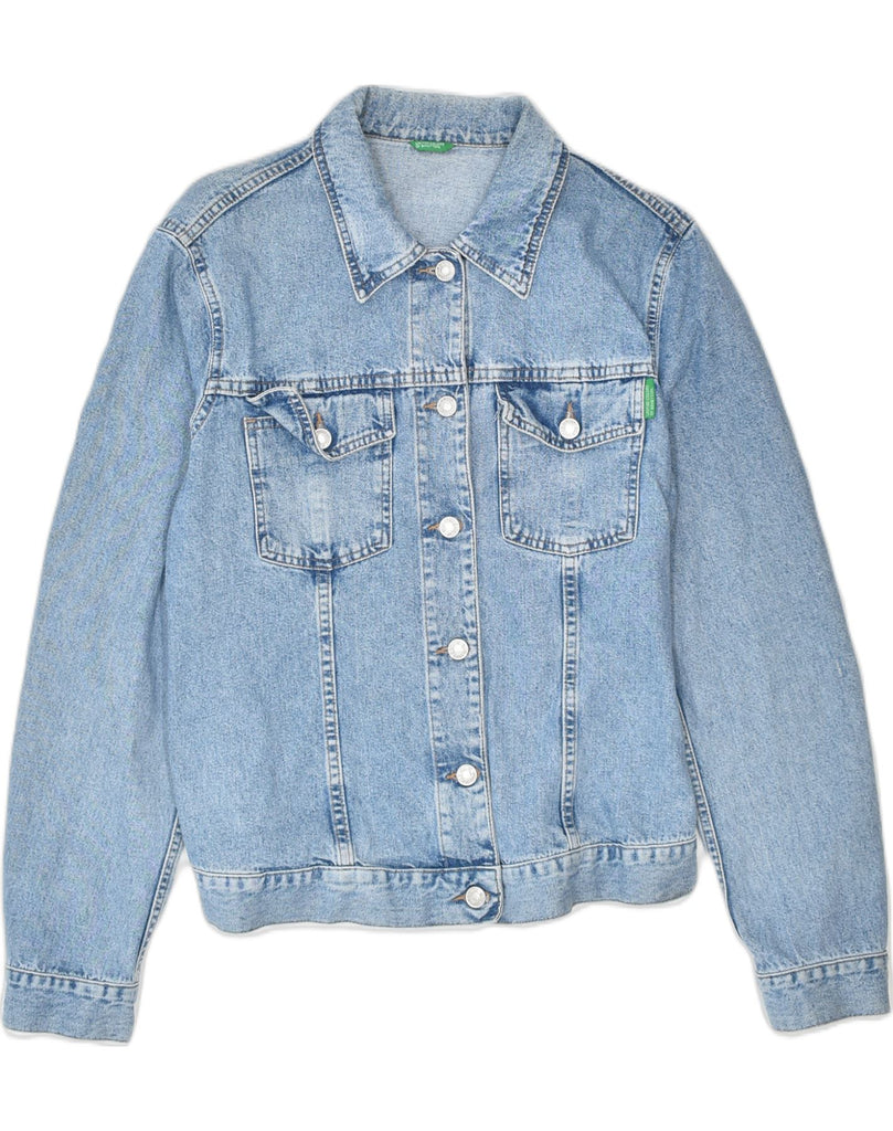 BENETTON Womens Denim Jacket UK 14 Medium Blue Cotton | Vintage Benetton | Thrift | Second-Hand Benetton | Used Clothing | Messina Hembry 