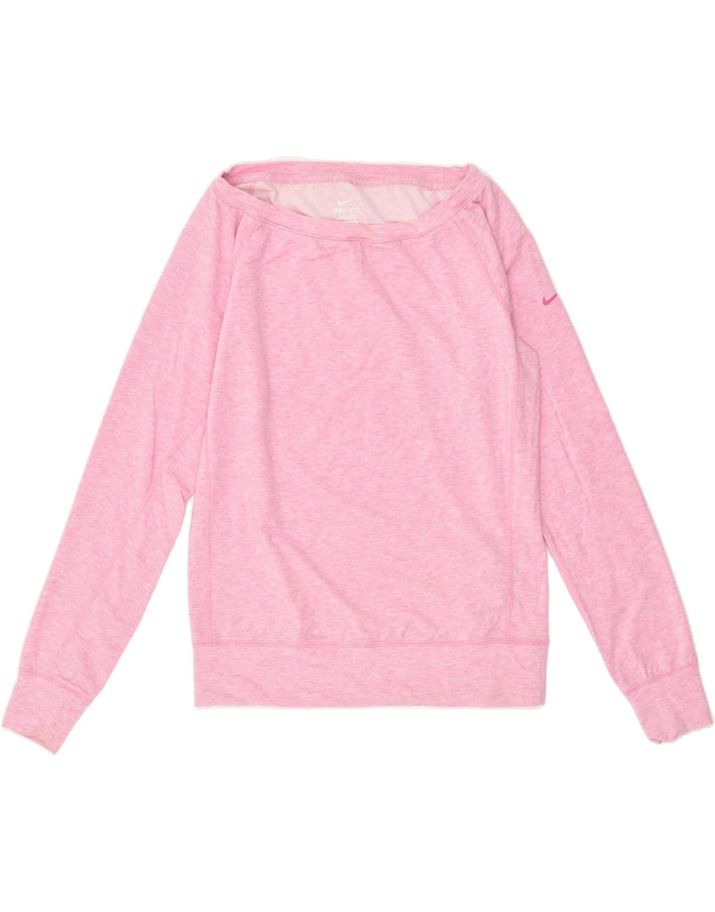 NIKE Womens Dri Fit Oversized Sweatshirt Jumper UK 10 Small Pink Cotton Vintage Nike and Second-Hand Nike from Messina Hembry 