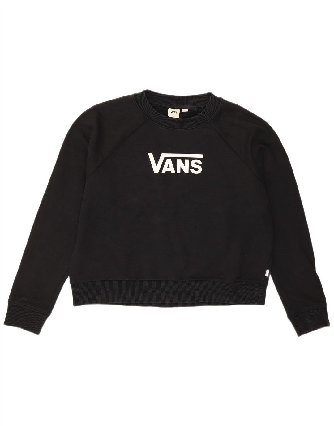 Vans Womens Crop Graphic Oversized Sweatshirt Jumper UK 14 Medium Black