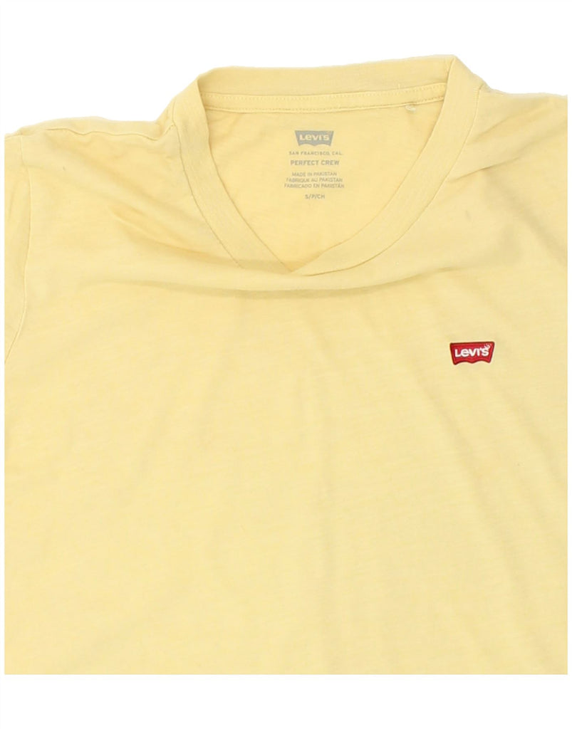 LEVI'S Womens Perfect Crew T-Shirt Top UK 10 Small Yellow Cotton | Vintage Levi's | Thrift | Second-Hand Levi's | Used Clothing | Messina Hembry 