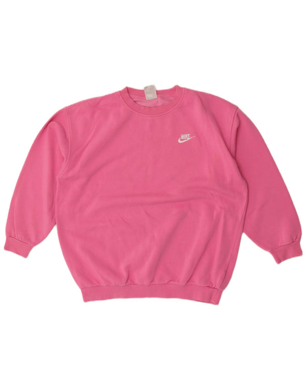 Nike Girls Sweatshirt Jumper 13-14 Years XL Pink Cotton
