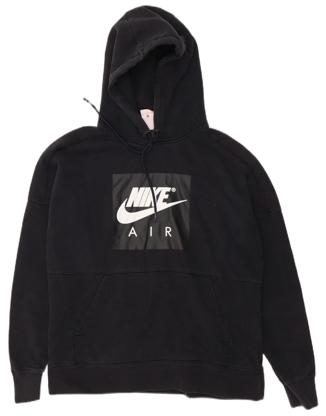 Nike Mens Graphic Hoodie Jumper Medium Black Cotton